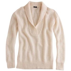 J. Crew ivory shawl collar popover sweater